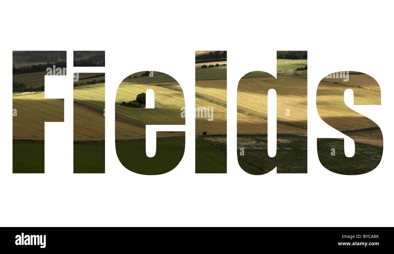 Word picture featuring fields Stock Photo Alamy