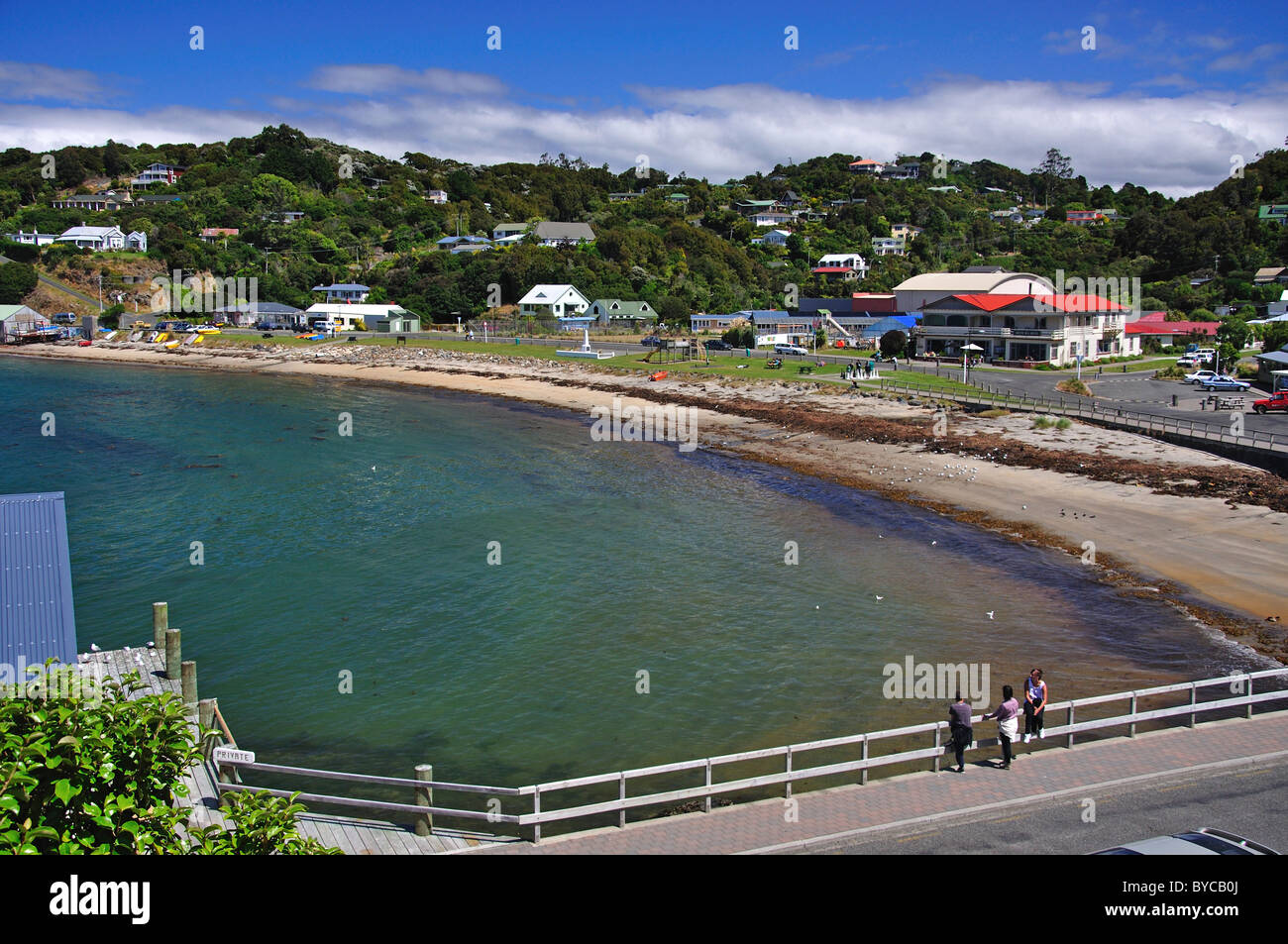 View of town and harbour, Oban, Stewart Island (Rakiura), Southland Region, New Zealand Stock Photo