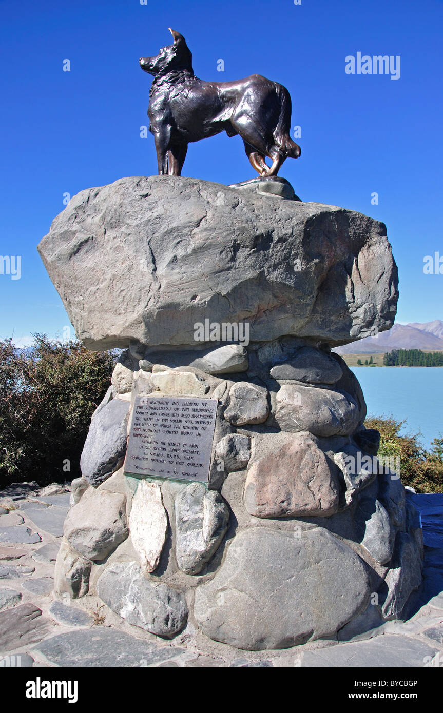 New Zealand Collie sheepdog statue, Lake Tekapo, Mackenzie District