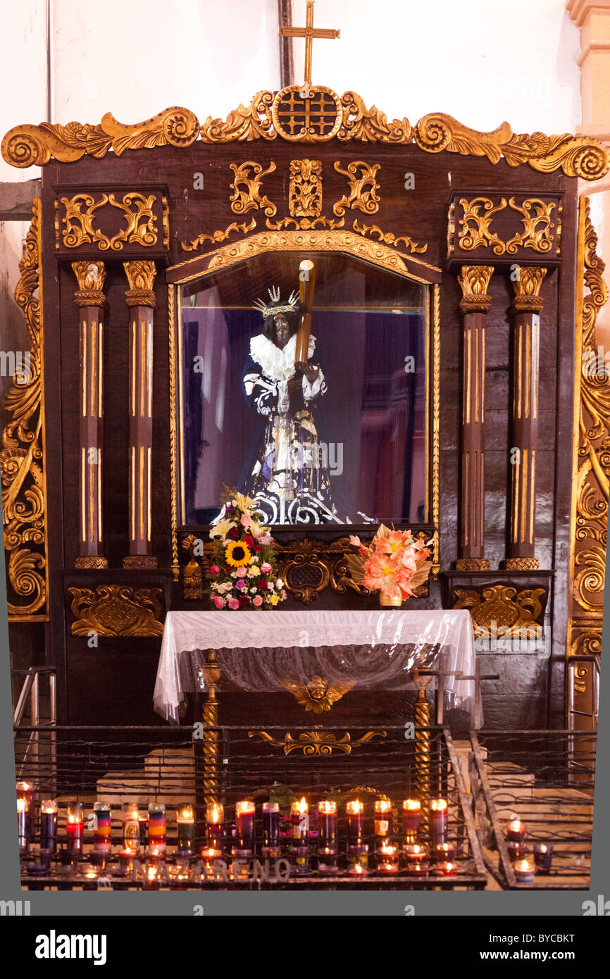 Statue of the Black Christ or Christo Negro in Catholic Church in Stock