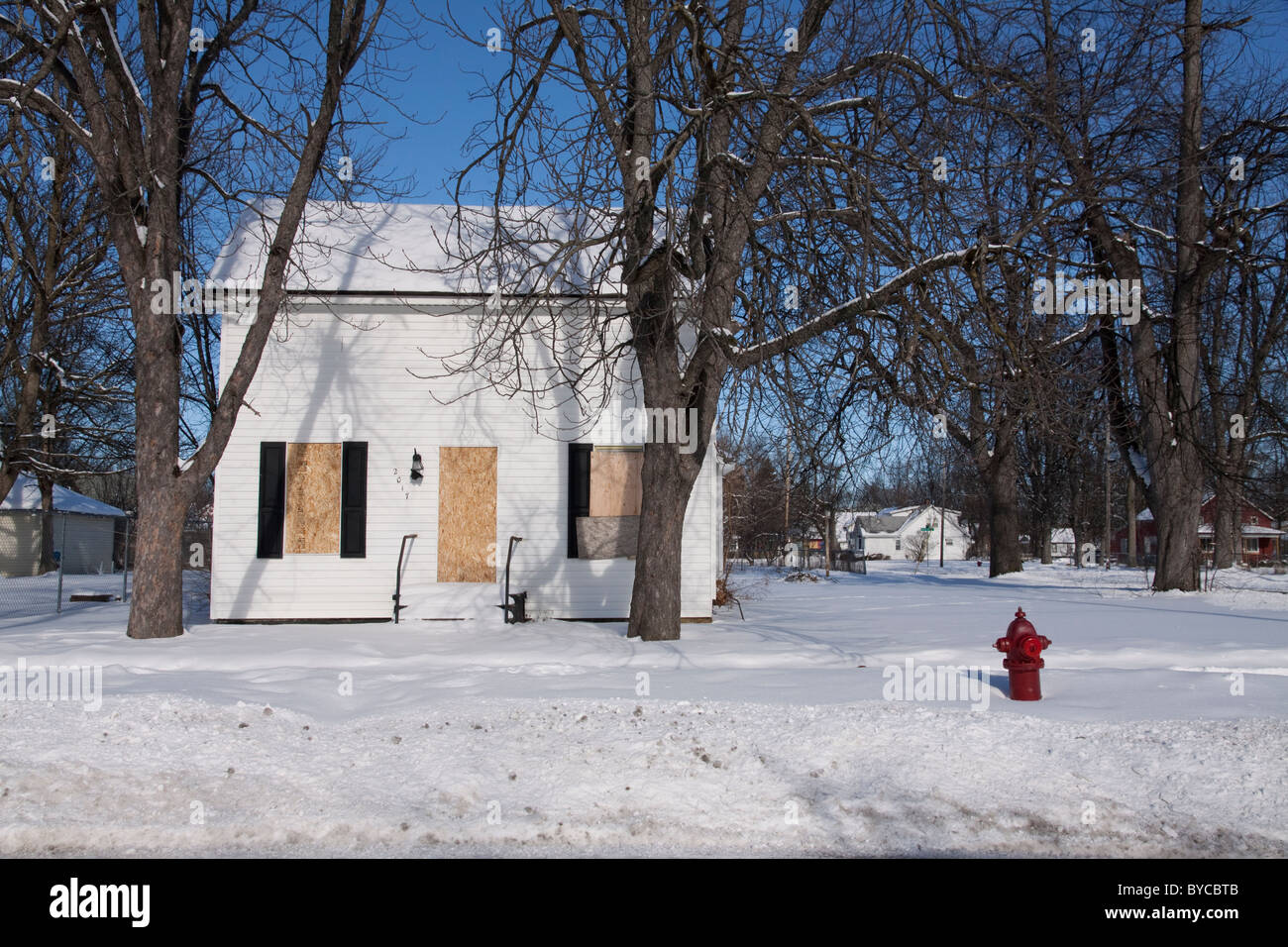 Vacant foreclosed home Saginaw Michigan USA Stock Photo Alamy