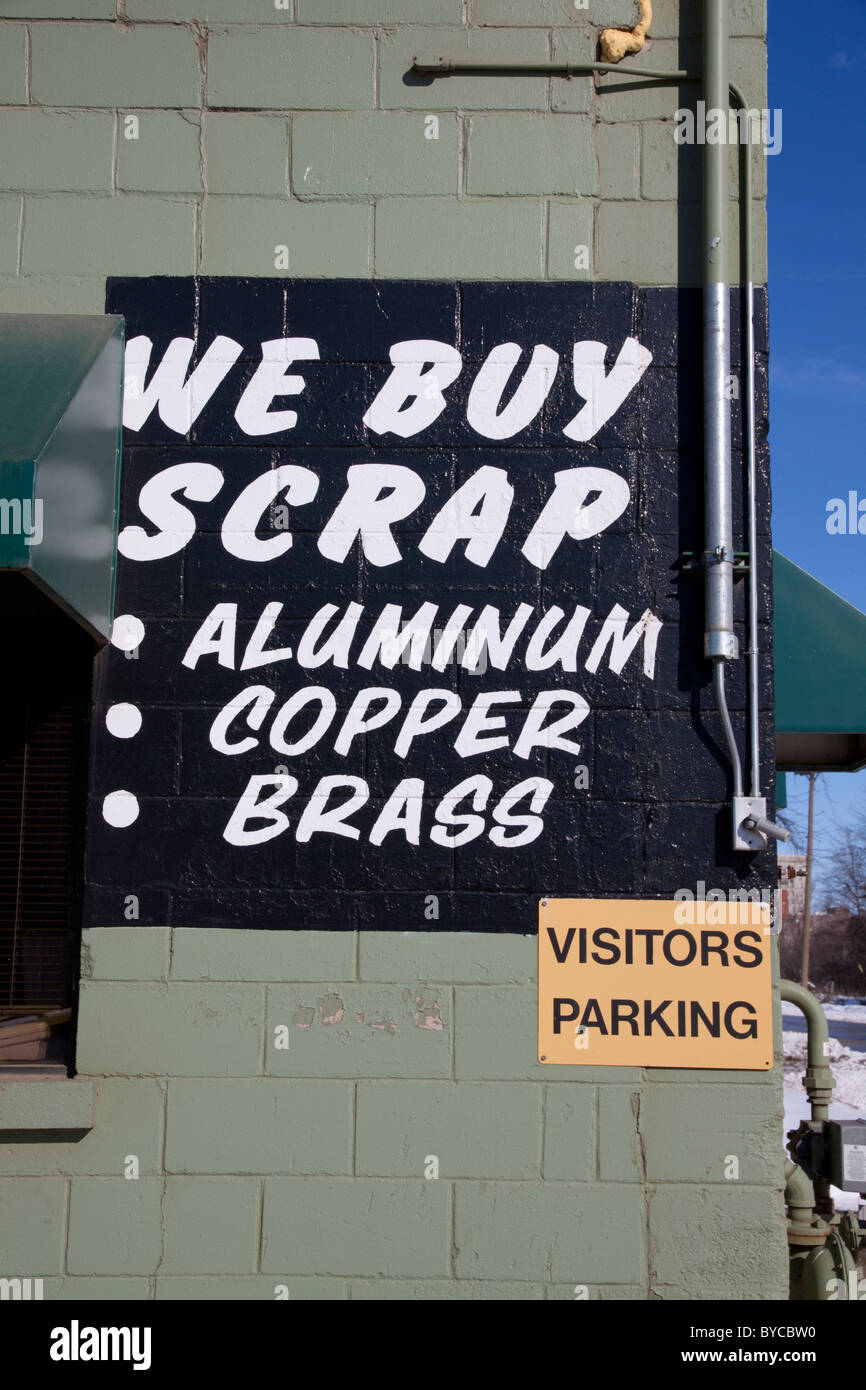 Sign for Scrap Metal Yard USA Stock Photo