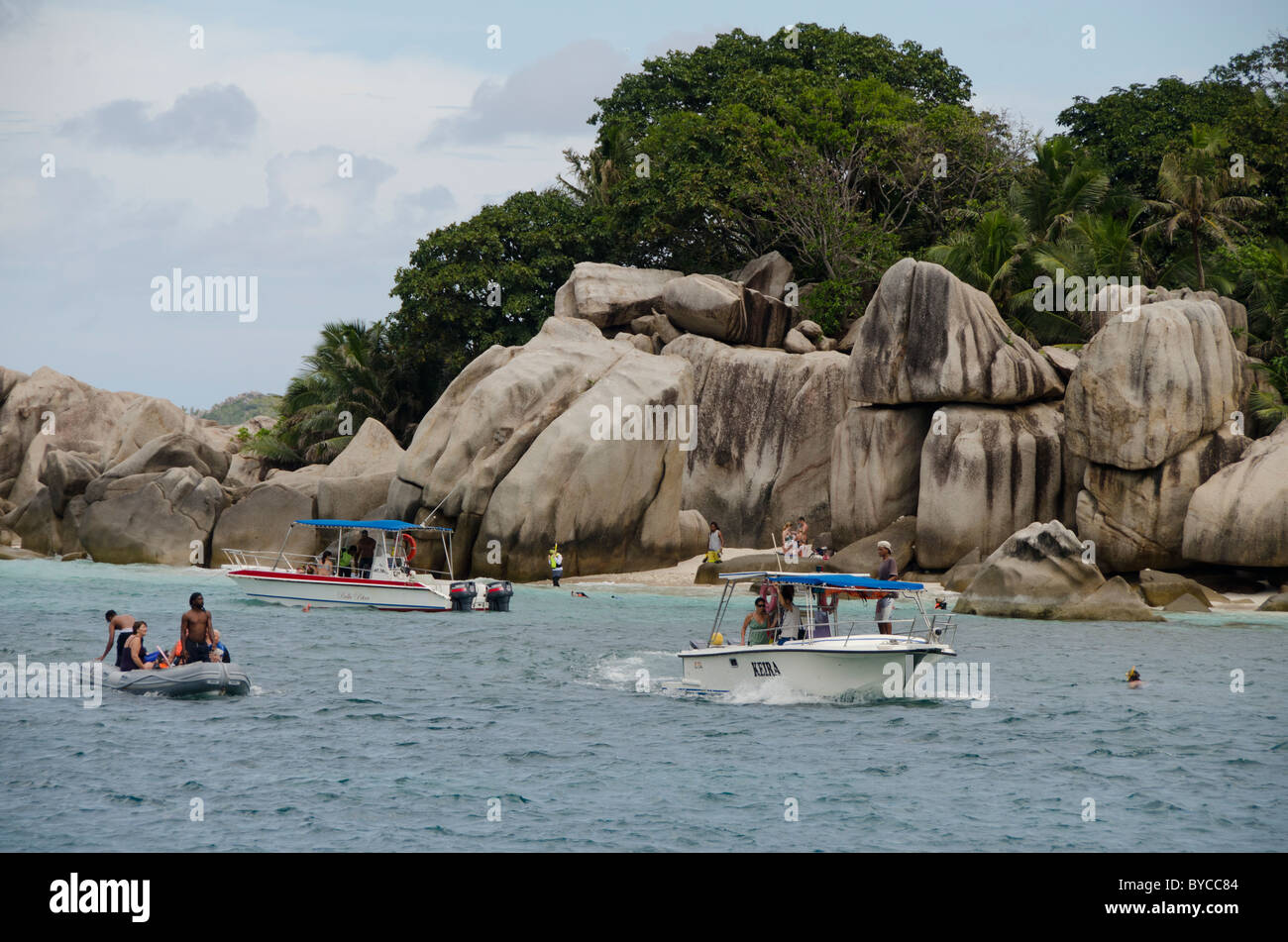 Indian Ocean, Seychelles, Coco Island. Snorkeling along the coast of