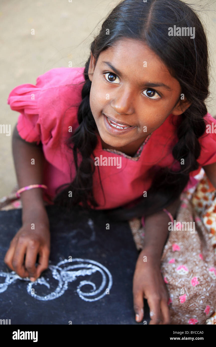 girl at school Andhra Pradesh South India Stock Photo - Alamy