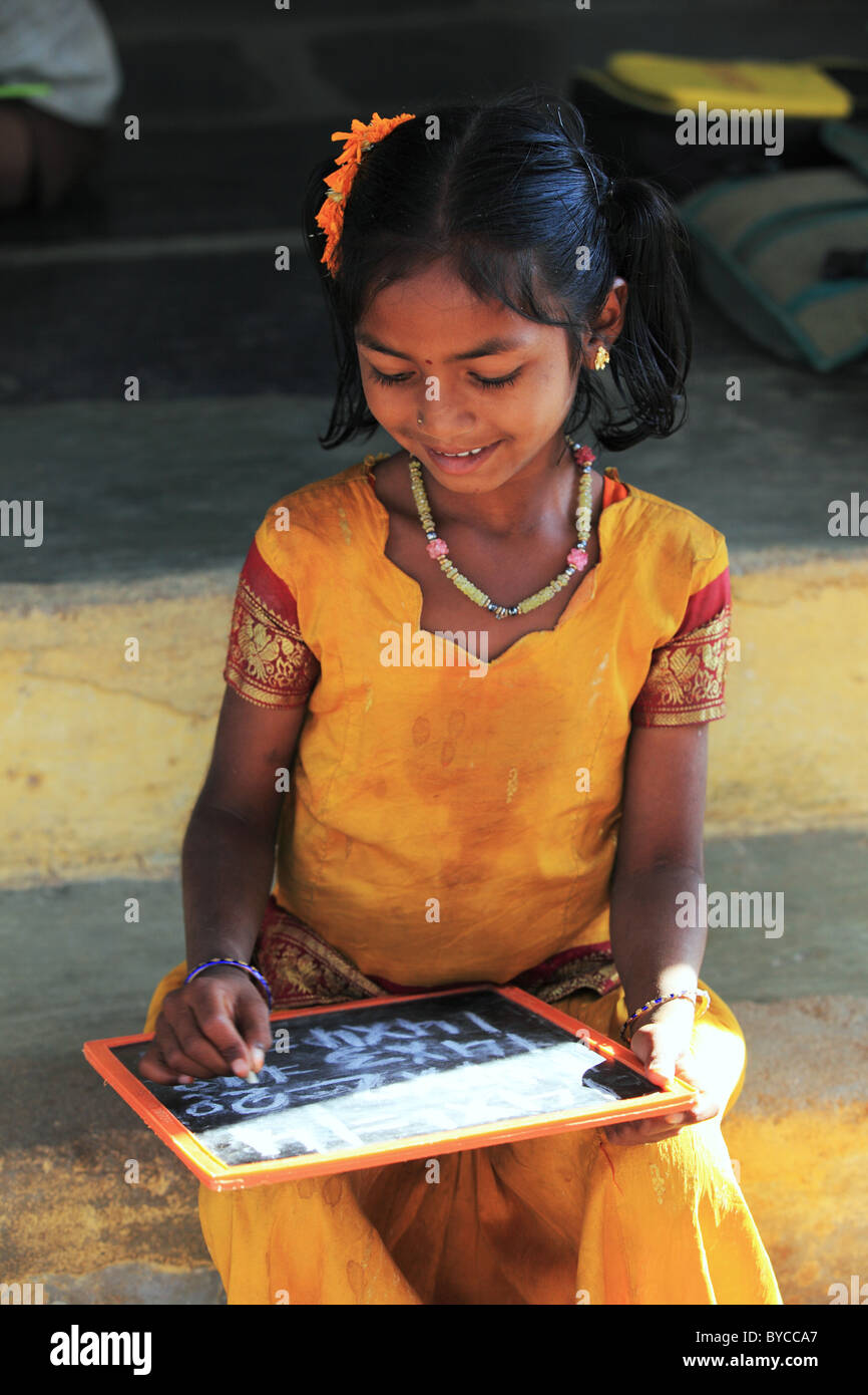 girl at school Andhra Pradesh South India Stock Photo - Alamy