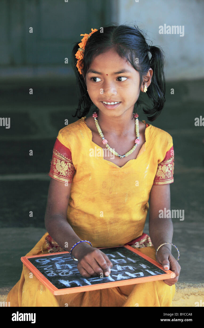 girl at school Andhra Pradesh South India Stock Photo - Alamy