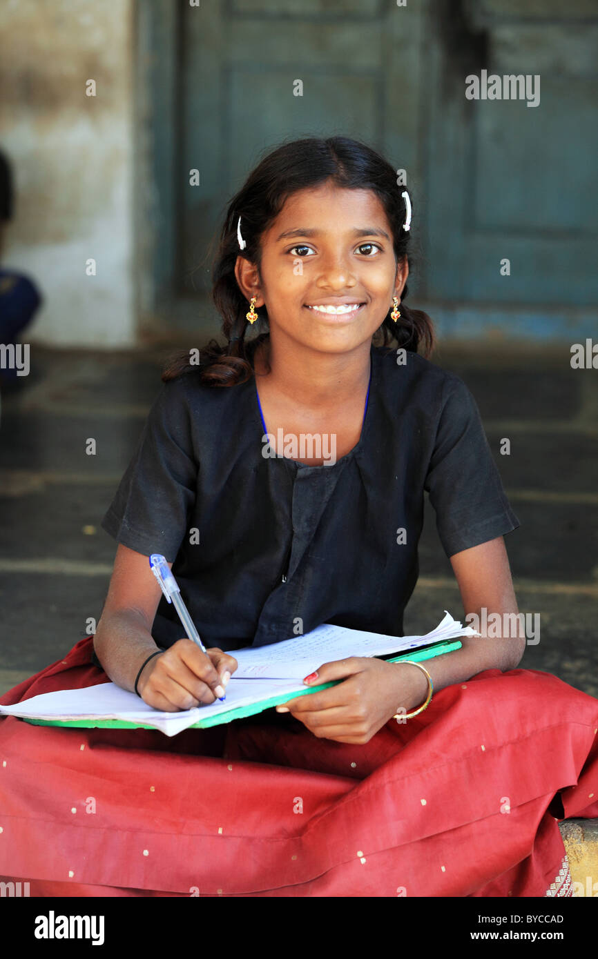 Girl at school Andhra Pradesh South India Stock Photo - Alamy