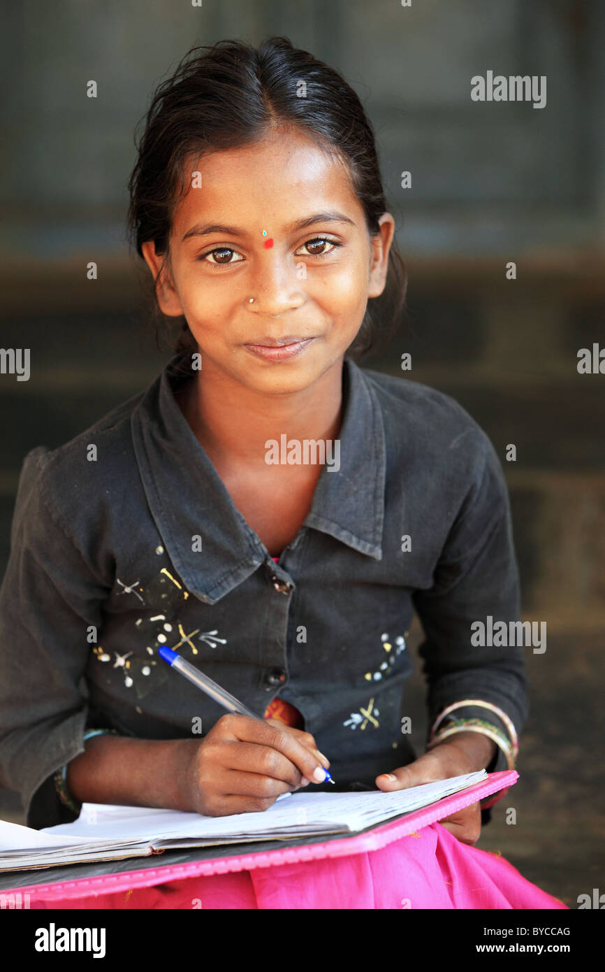 Girl at school Andhra Pradesh South India Stock Photo - Alamy