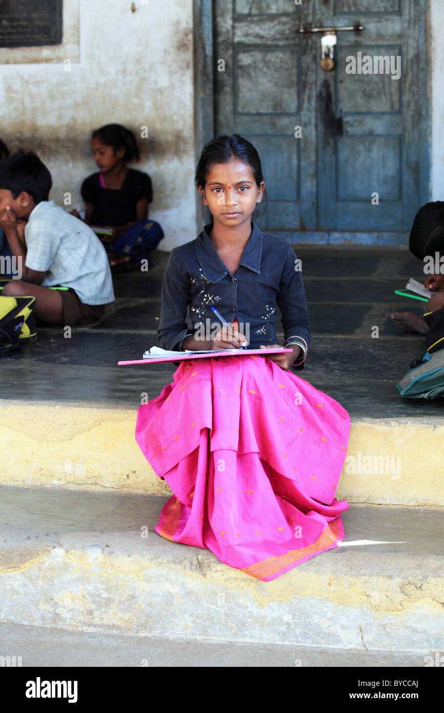 Girl at school Andhra Pradesh South India Stock Photo - Alamy