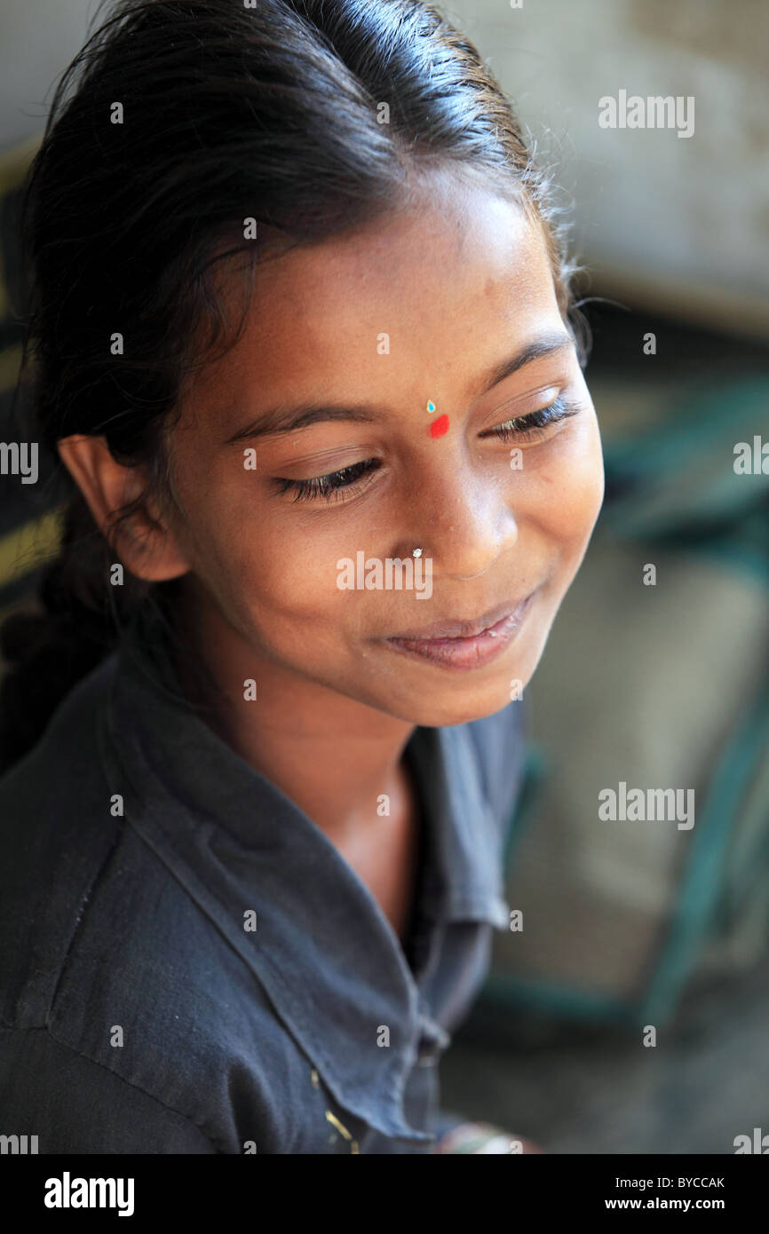 Girl at school Andhra Pradesh South India Stock Photo - Alamy