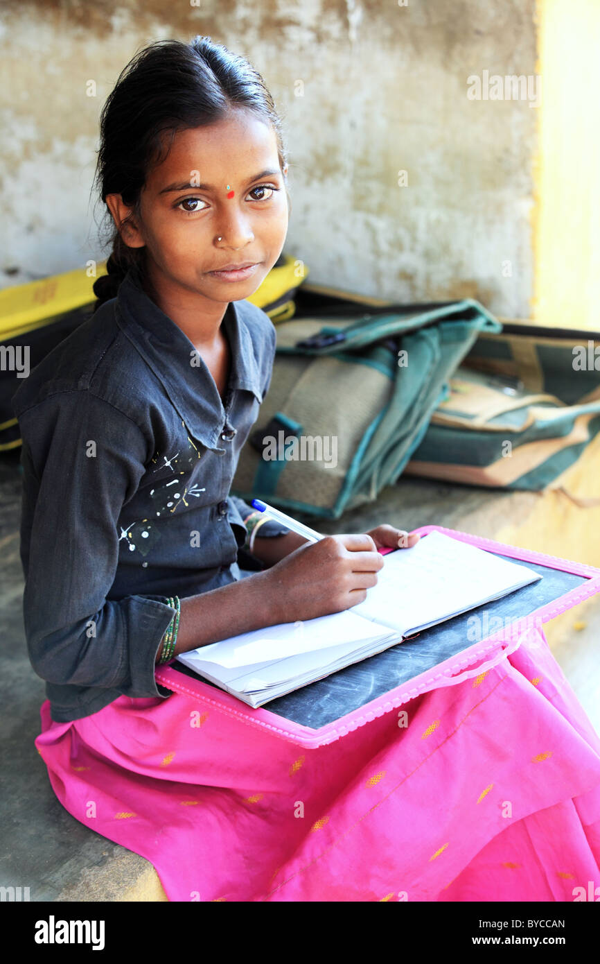 Girl at school Andhra Pradesh South India Stock Photo - Alamy