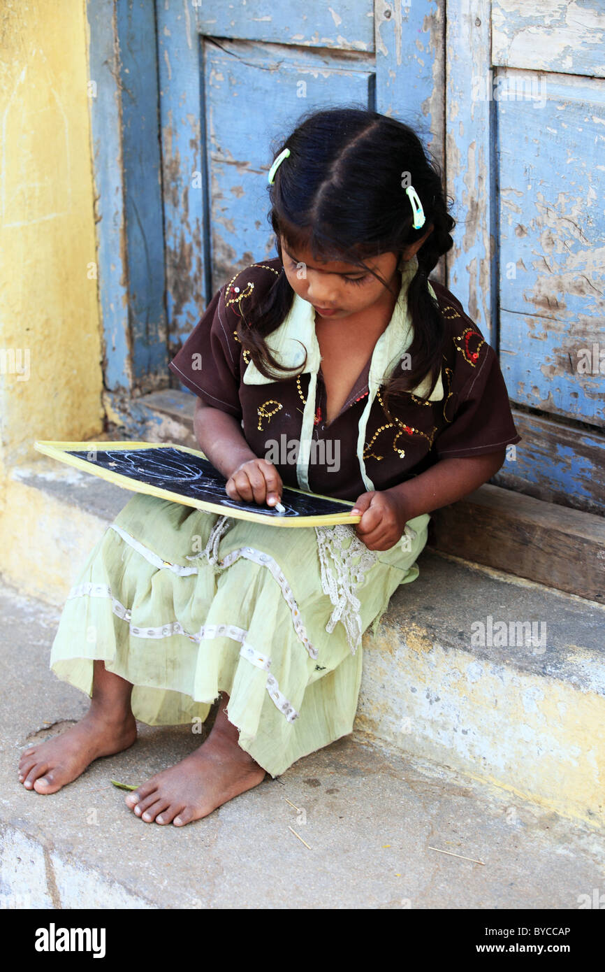 Girl at school Andhra Pradesh South India Stock Photo - Alamy