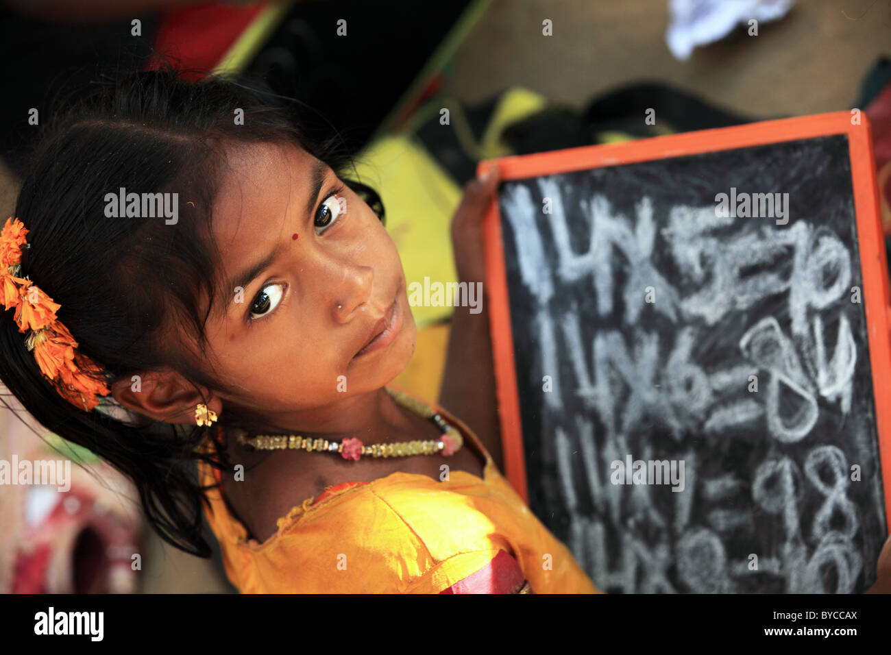 Girl at school Andhra Pradesh South India Stock Photo - Alamy
