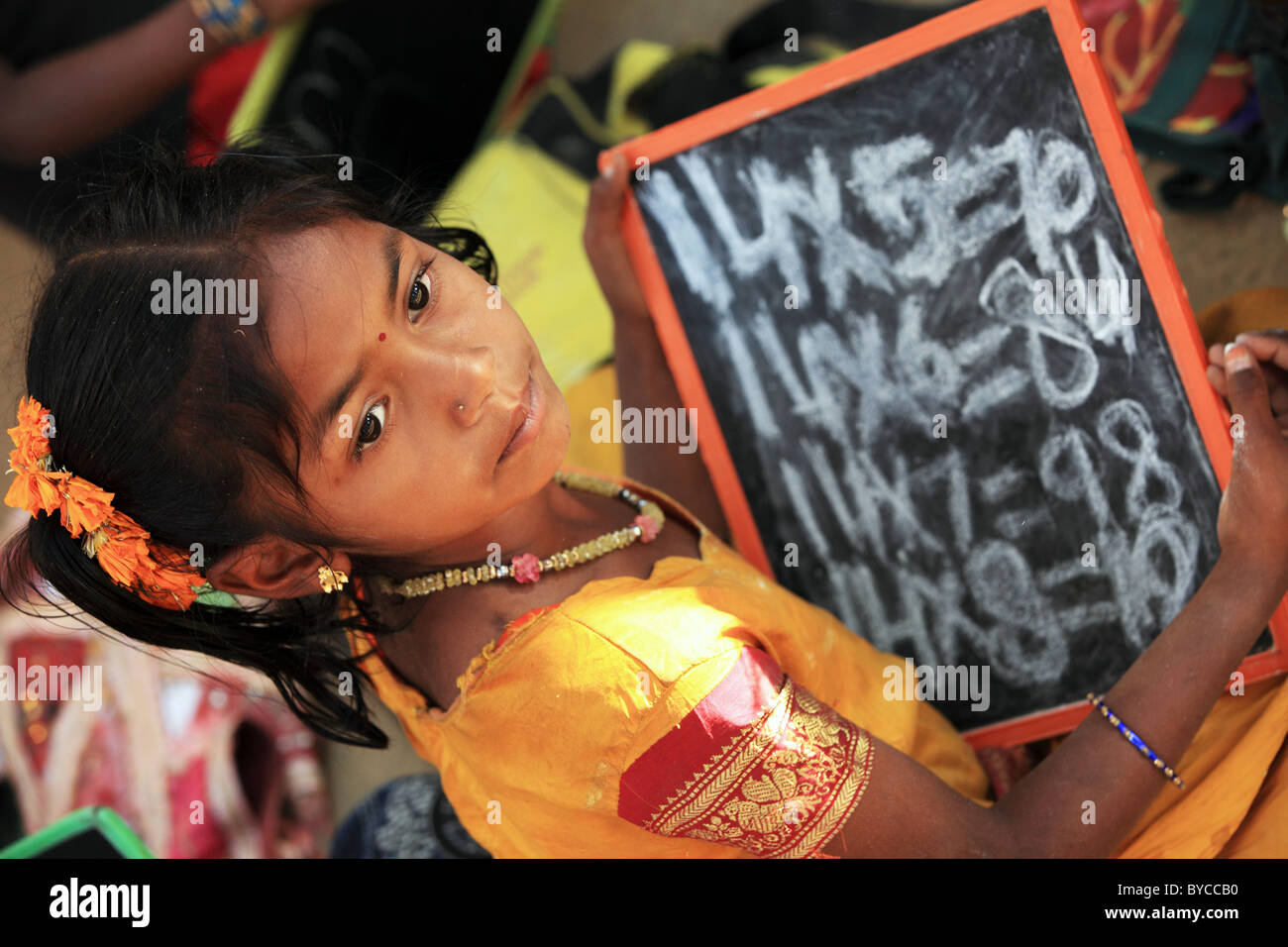 Girl at school Andhra Pradesh South India Stock Photo - Alamy