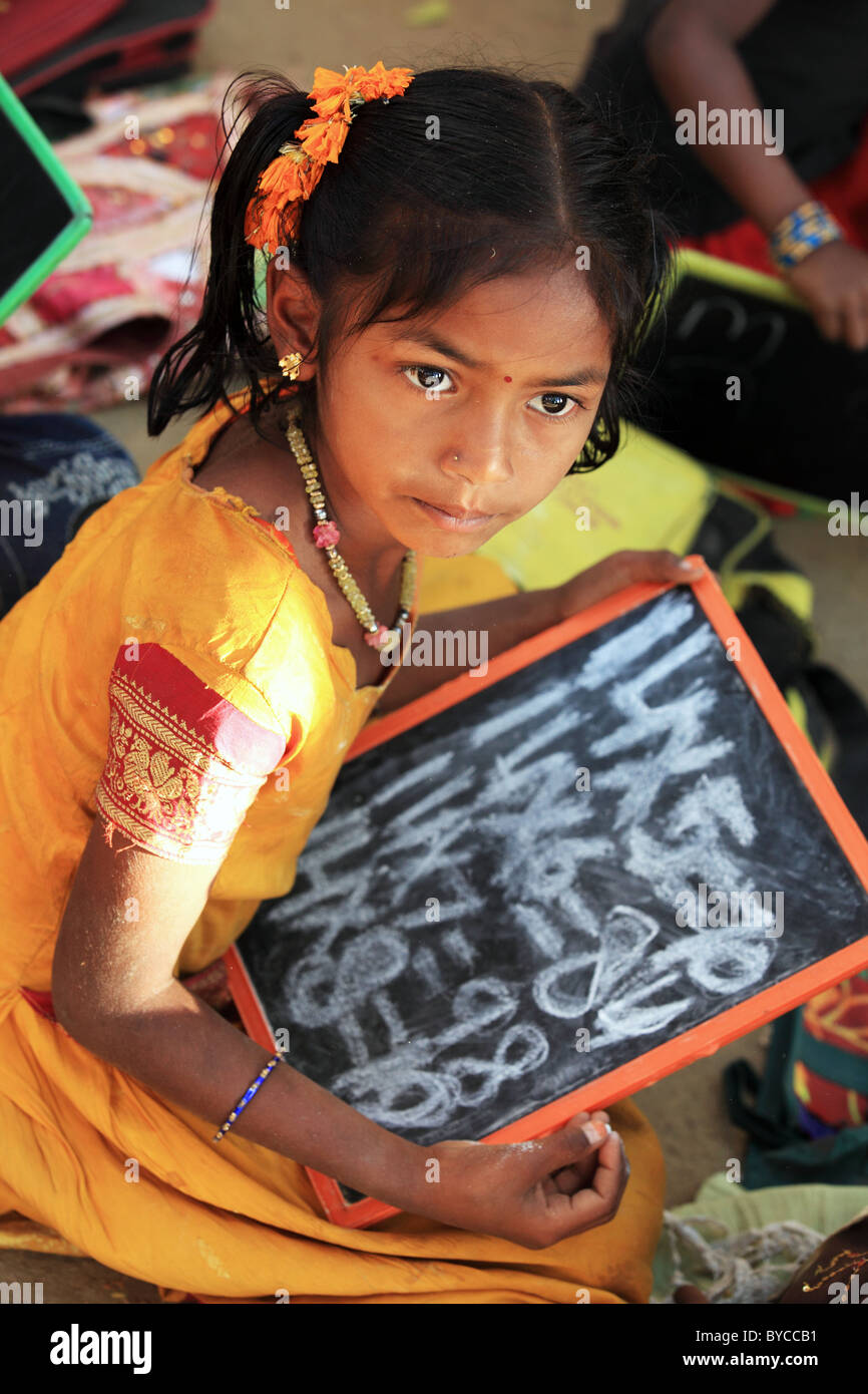 Girl at school Andhra Pradesh South India Stock Photo - Alamy