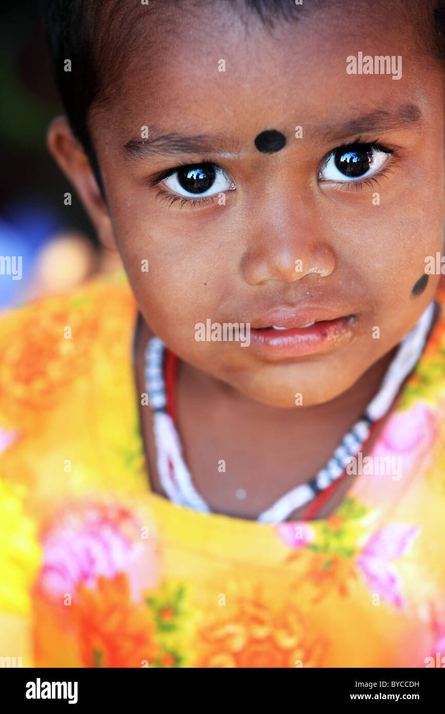 Beautiful little girl Andhra Pradesh South India Stock Photo - Alamy