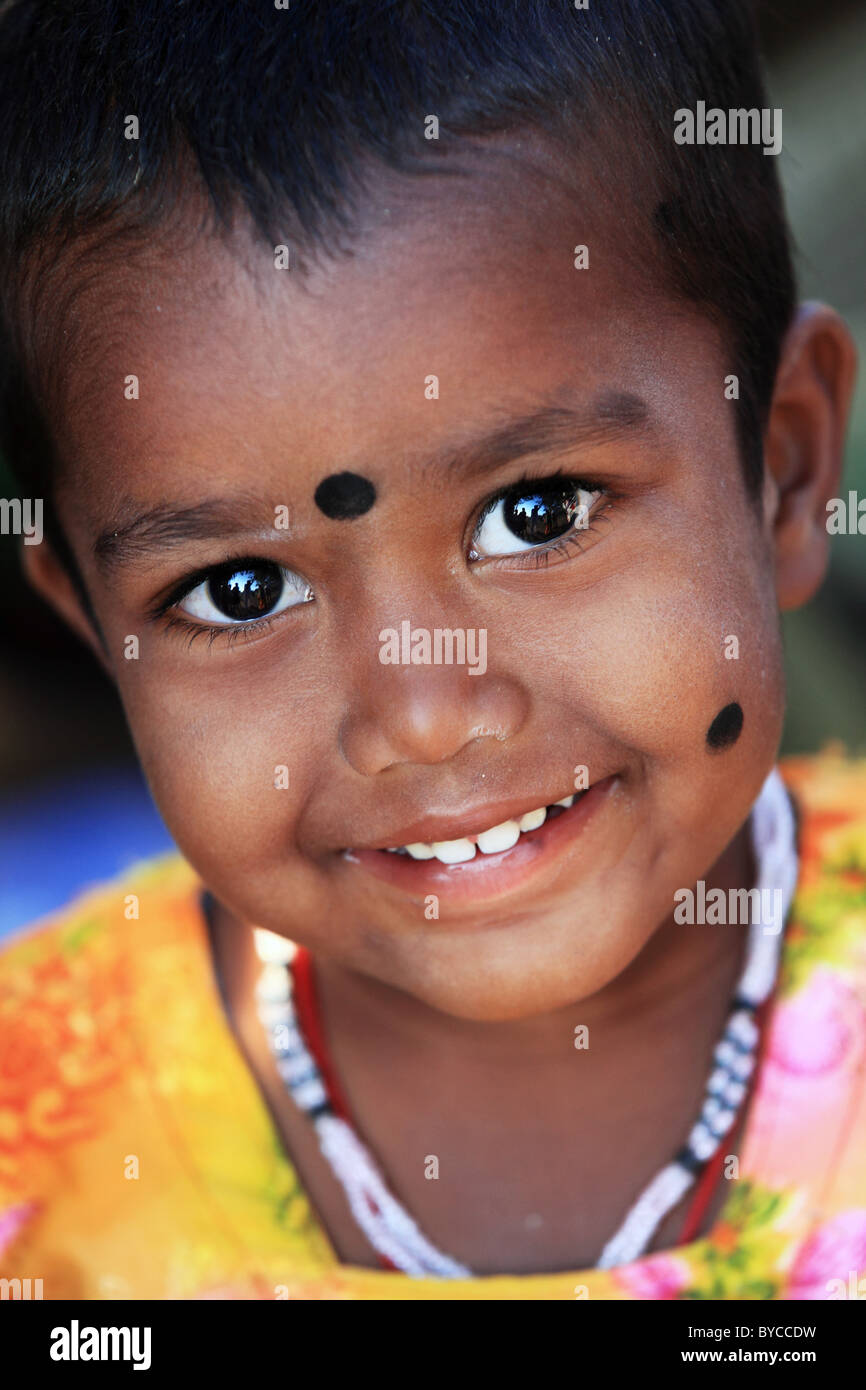 Beautiful little girl Andhra Pradesh South India Stock Photo - Alamy