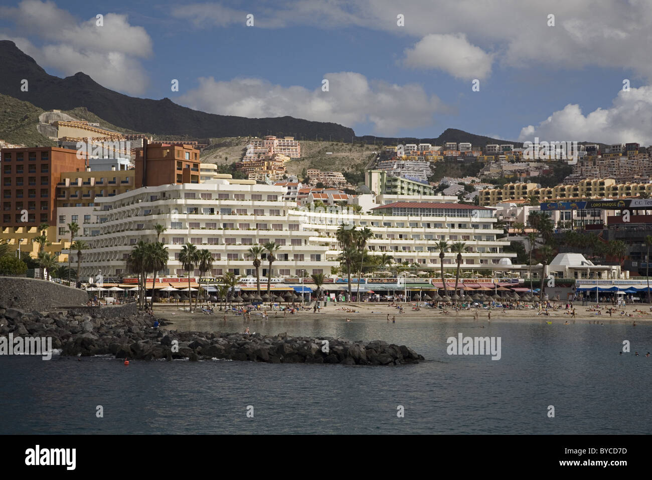 Costa Adeje with Playa Torviscas, Playa de las Americas, Tenerife, Spain Stock Photo