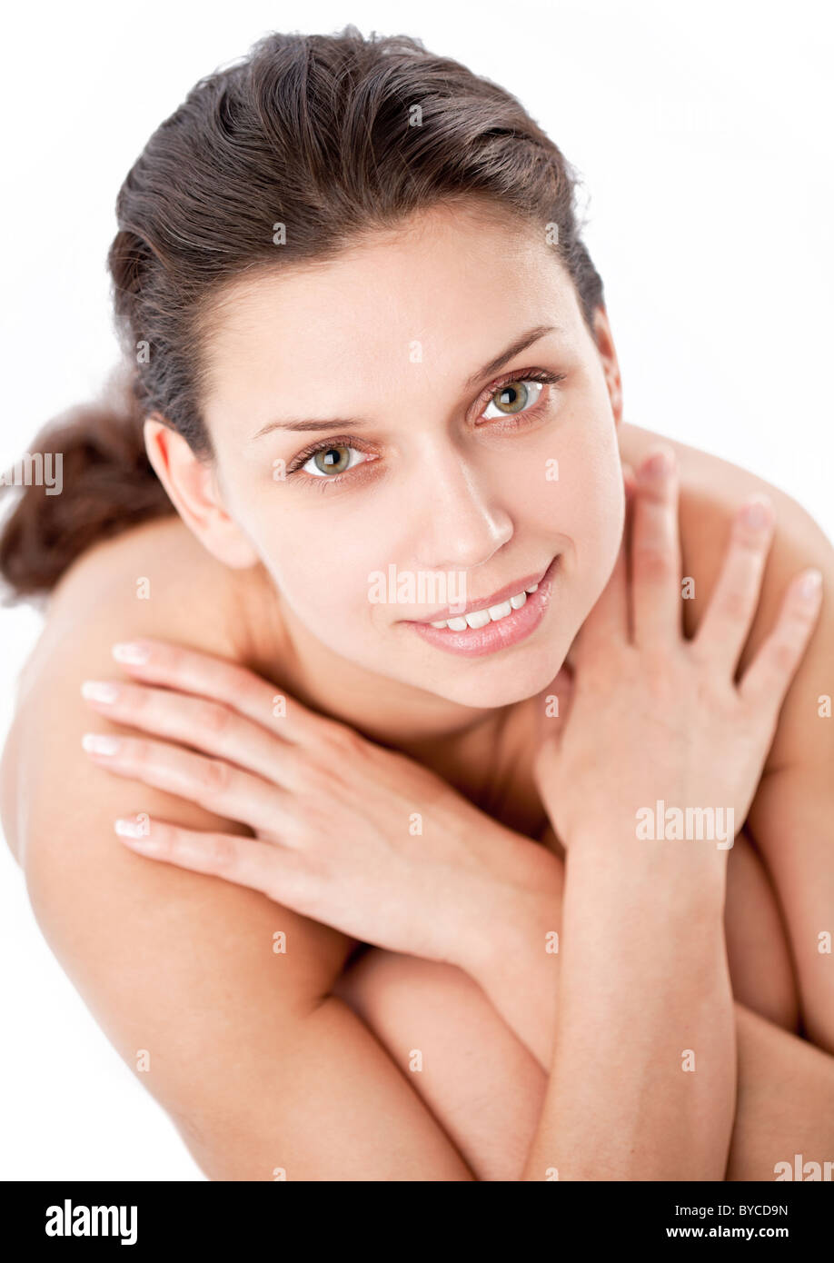 Happy young woman (after spa). Stock Photo