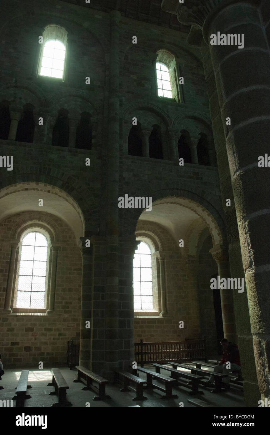 Inside the basilica of Mont St Michel France. Mont-Saint-M…