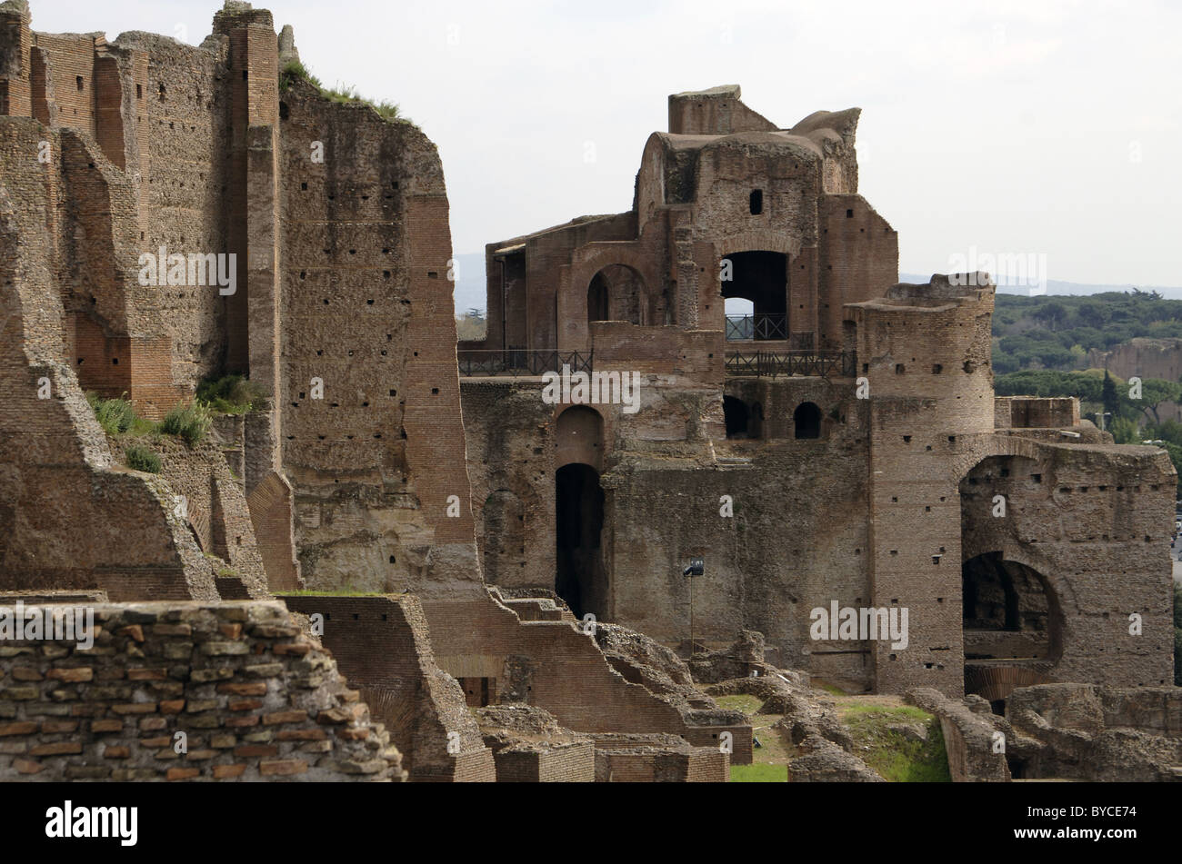 Ruins of some buildings on the Palatine Hill. Rome. Italy. Stock Photo