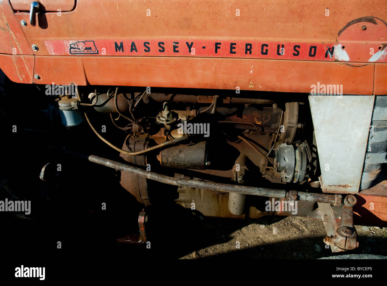 An old Massey Ferguson tractor engine Stock Photo - Alamy
