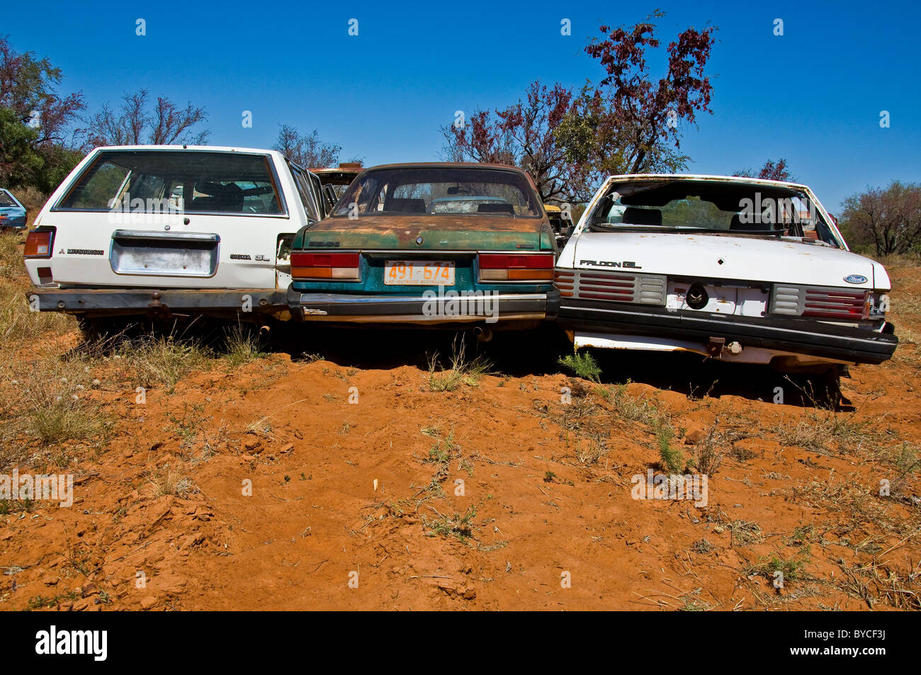 Wreck Cars in the outback australia, northern territory Stock Photo