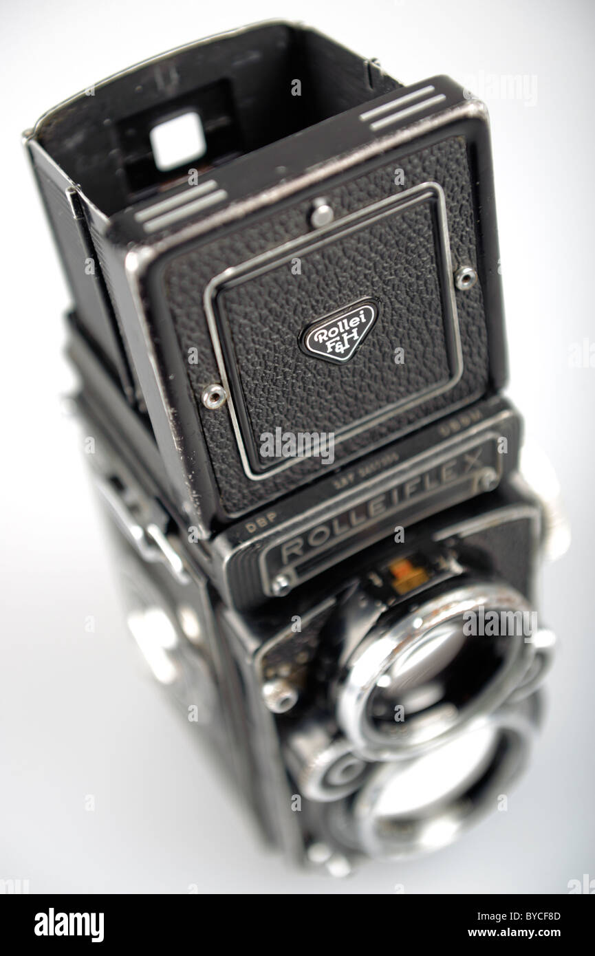 Rolleiflex 2.8F Twin Lens Reflex (TLR) old film camera Stock Photo
