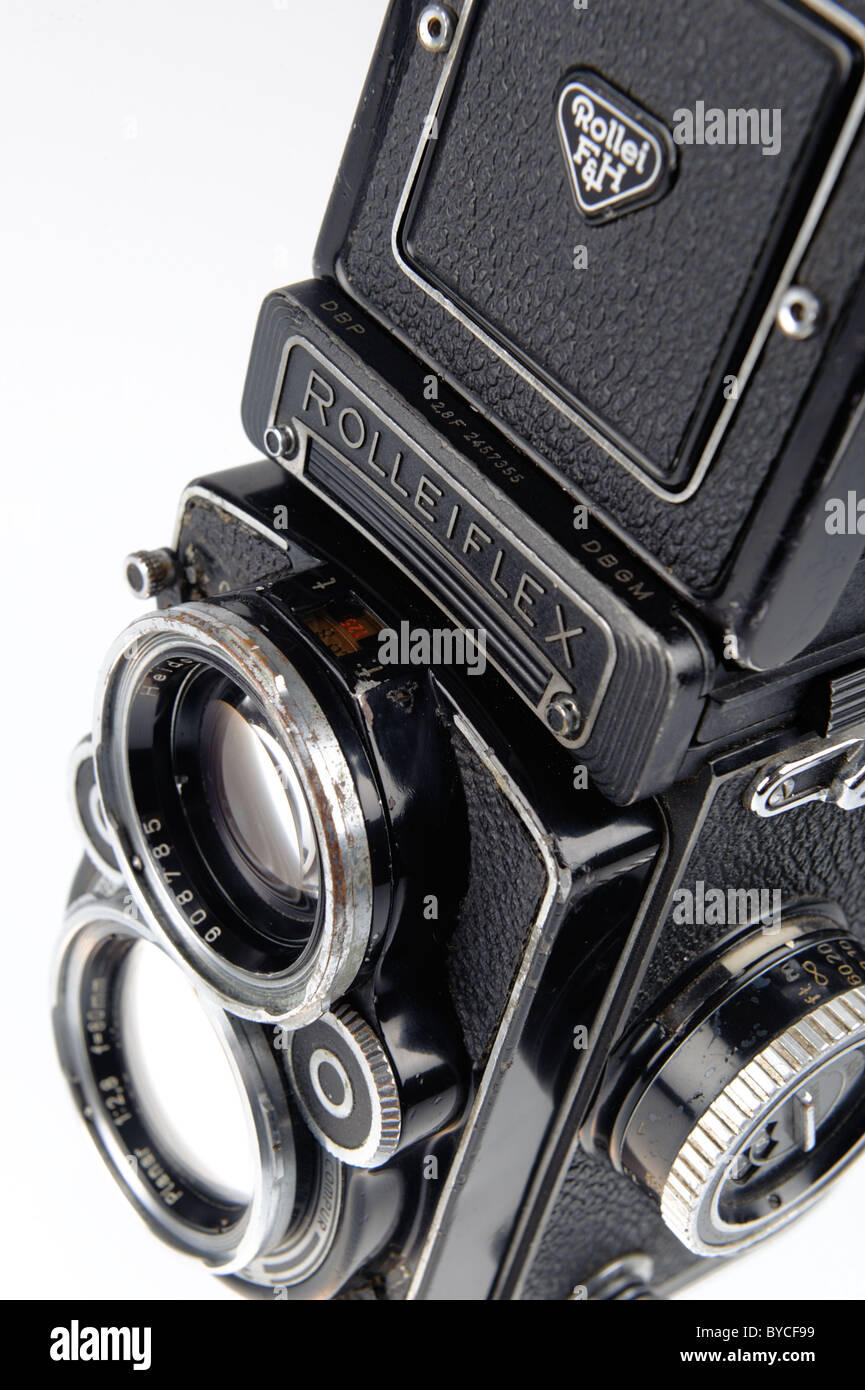 Rolleiflex 2.8F Twin Lens Reflex (TLR) old film camera Stock Photo