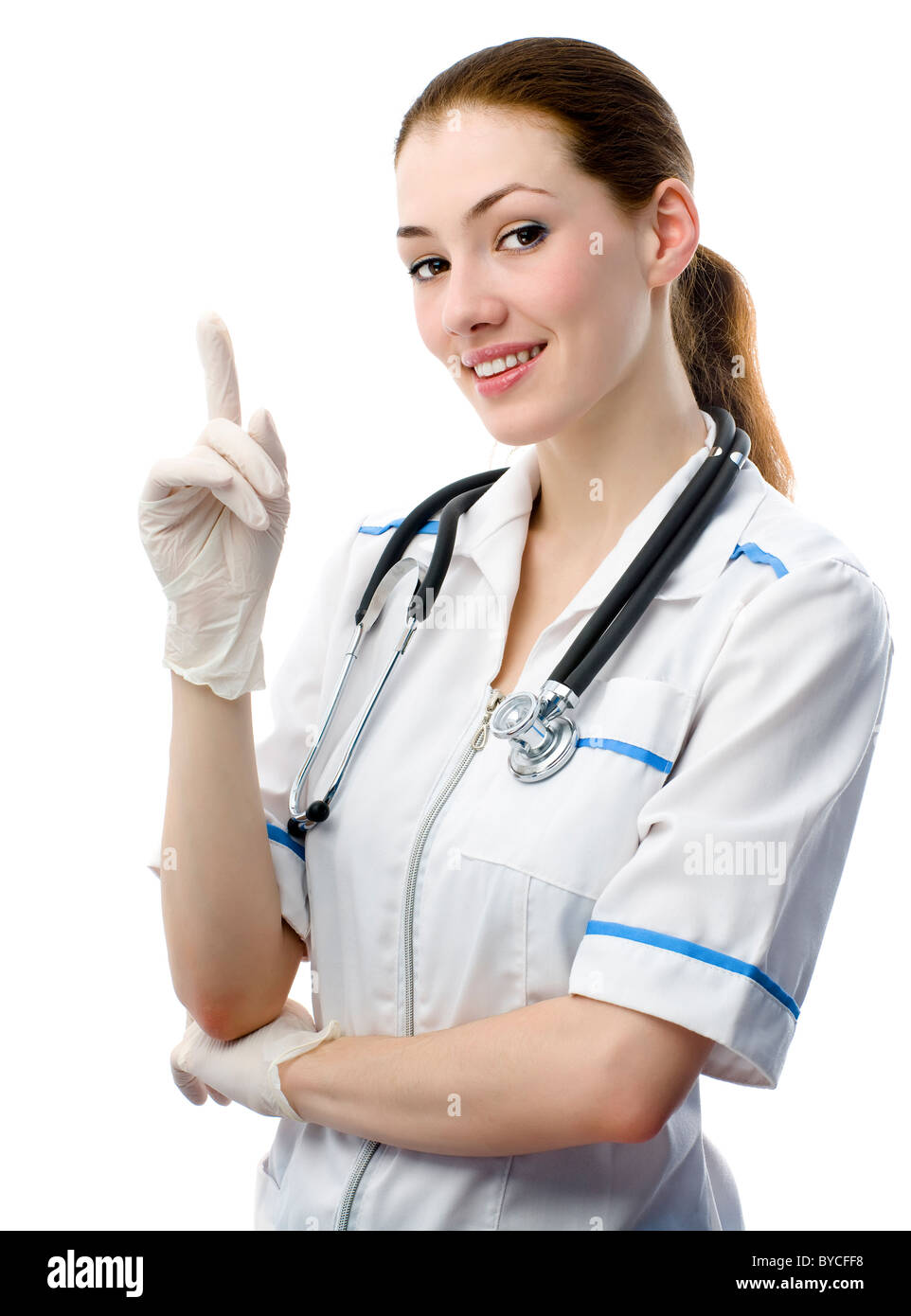 young smiling doctor on the white background Stock Photo - Alamy