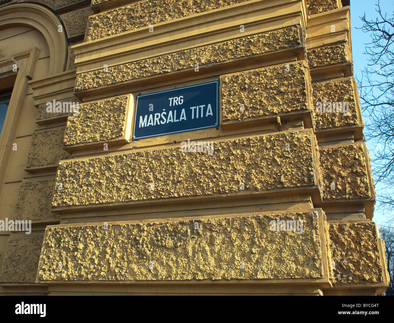 Marshal Tito square table, Zagreb, Croatia Stock Photo