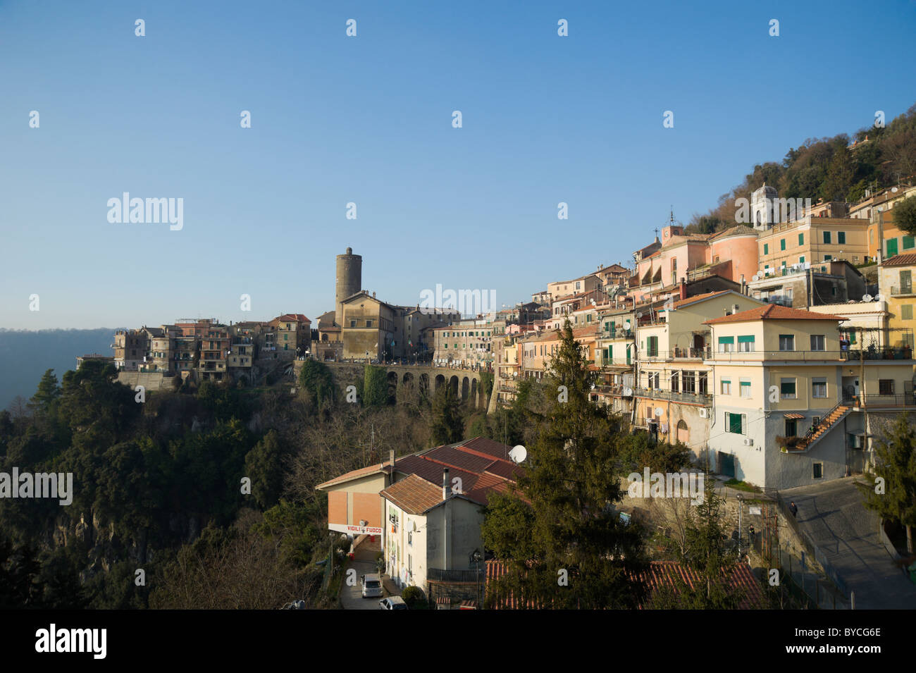 Nemi town view on a winter clear afternoon Stock Photo