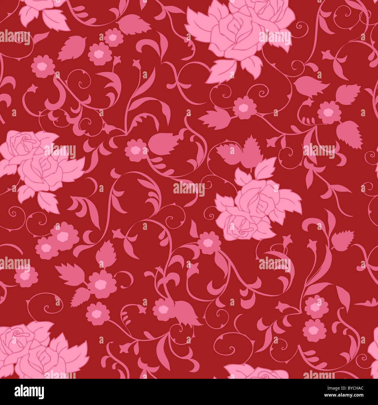 Pink Seamless Floral Pattern Stock Photo