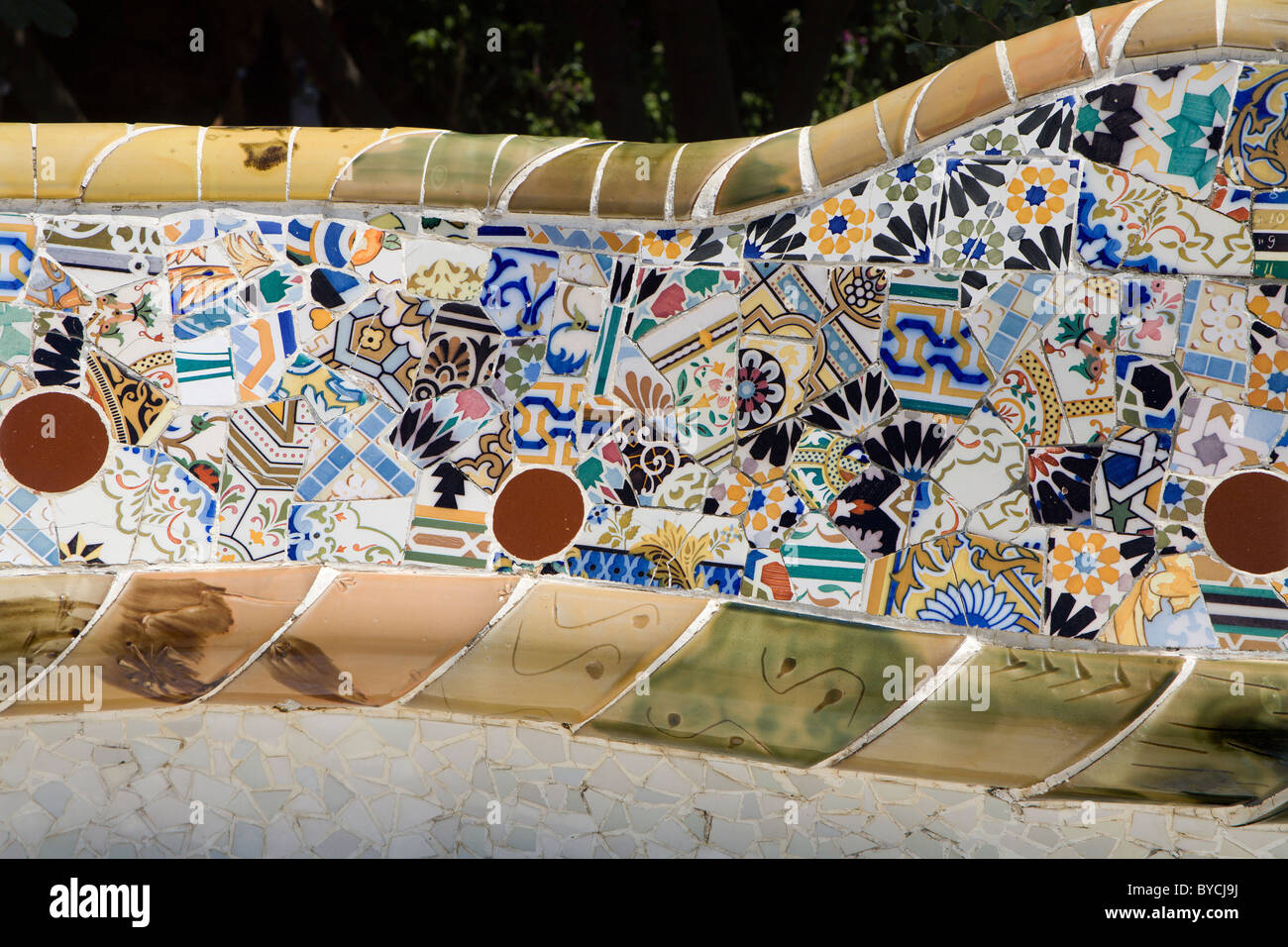 Barcelona - detail from Guell park from Gaudi Stock Photo