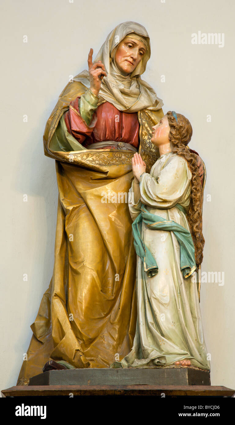 Banska Stiavnica - statue of hl. Ann  from st. Katharine gothic church Stock Photo