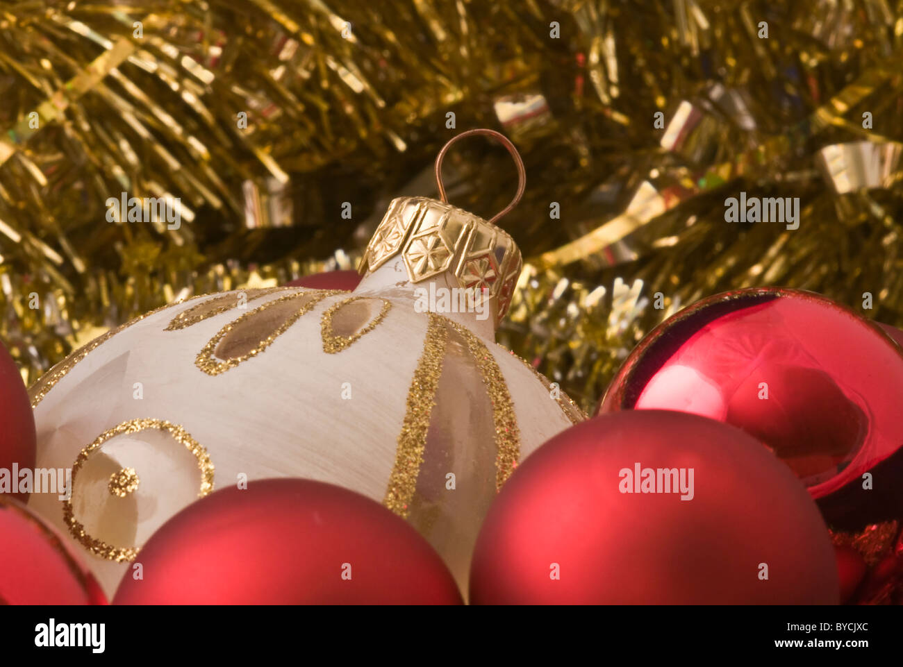 Christmas tree baubles. Stock Photo