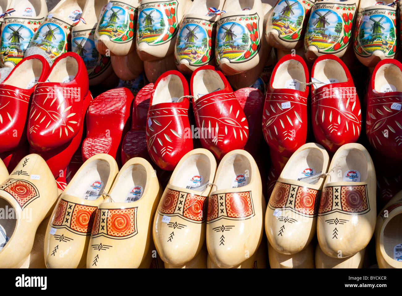 Famous traditional Dutch wooden clogs Stock Photo