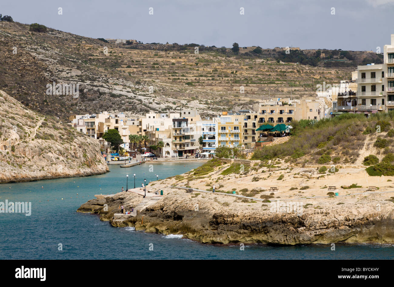 The Gozo island resort of Xlendi. Popular with tourists. Malta, EU. Stock Photo