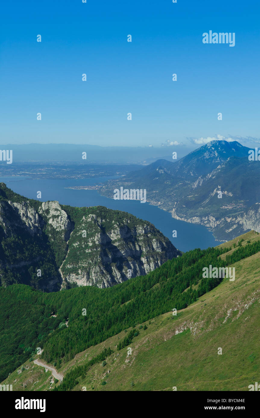 Italy, view of Lake of Garda from Monte Baldo Stock Photo