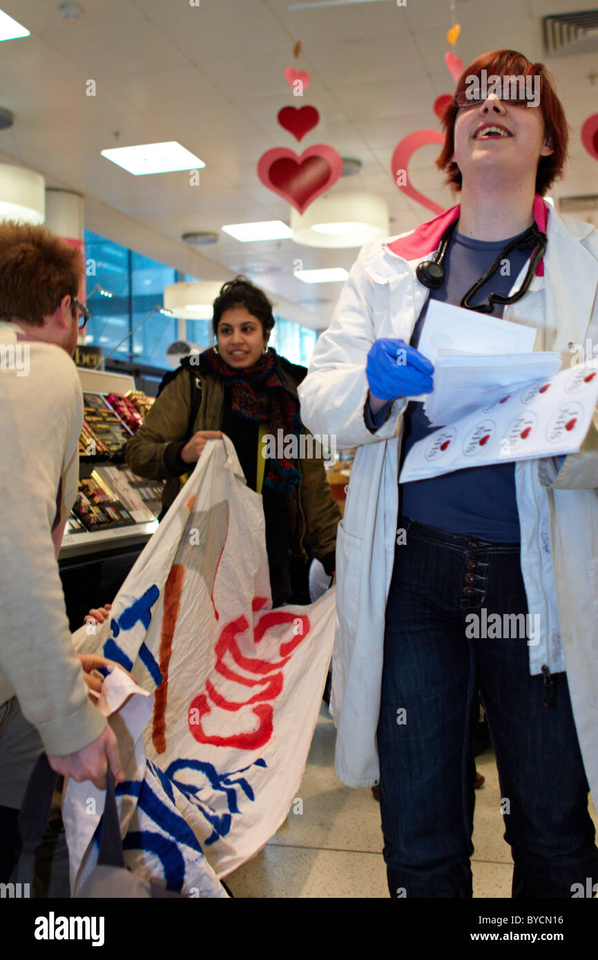 ukuncut protesters inside Boots on Oxford Street Stock Photo Alamy