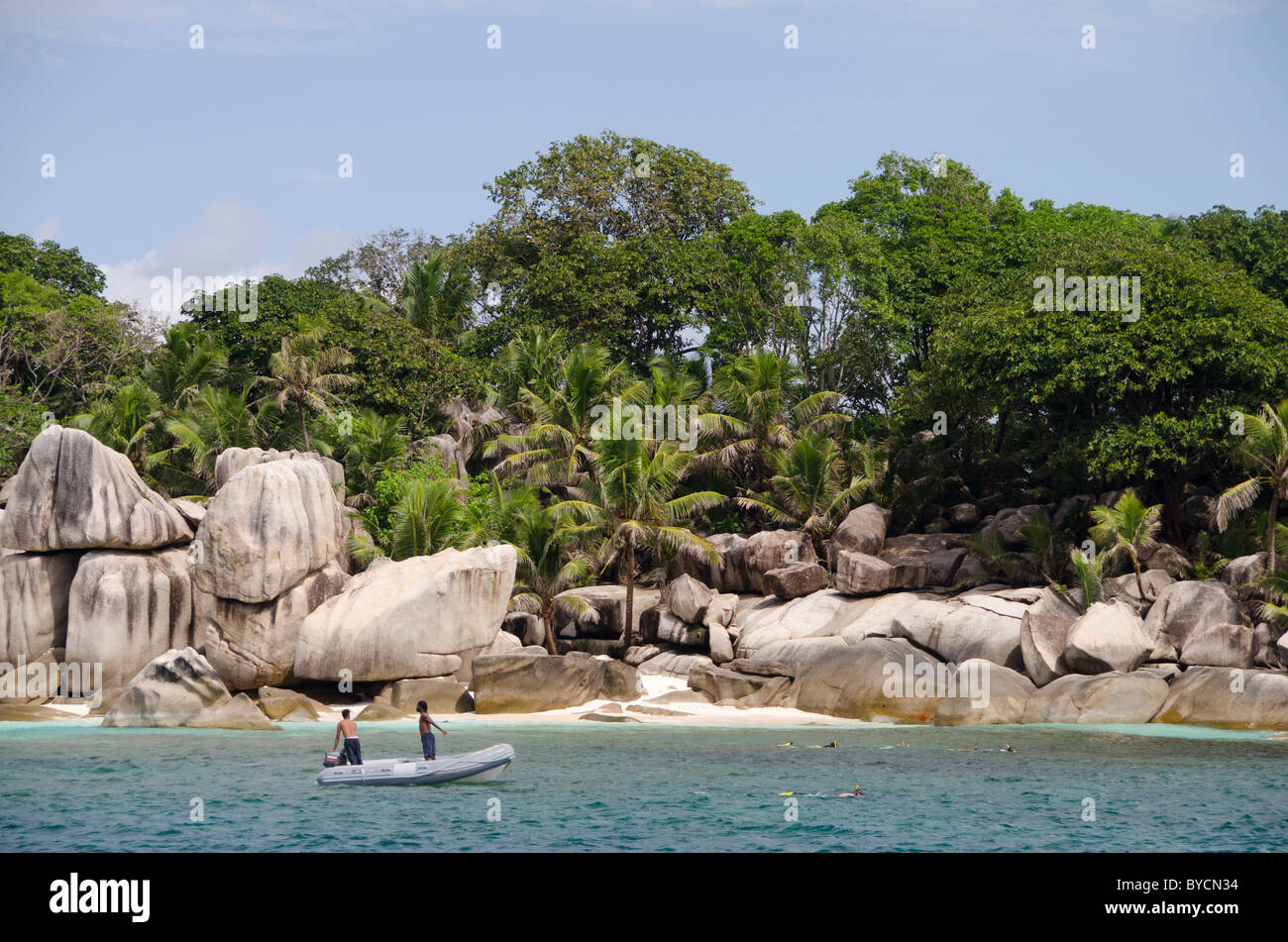 Indian Ocean, Seychelles, Coco Island. Snorkeling along the coast of