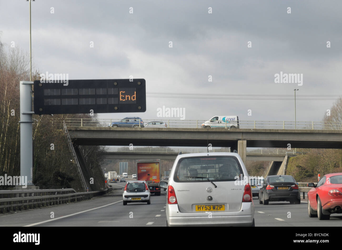 Driving on M27 motorway in Hampshire UK Stock Photo Alamy