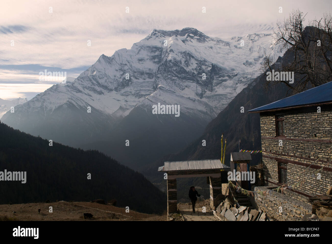 magnificent scenery in the high desert area of Mustang in the Annapurna region of Nepal Stock Photo