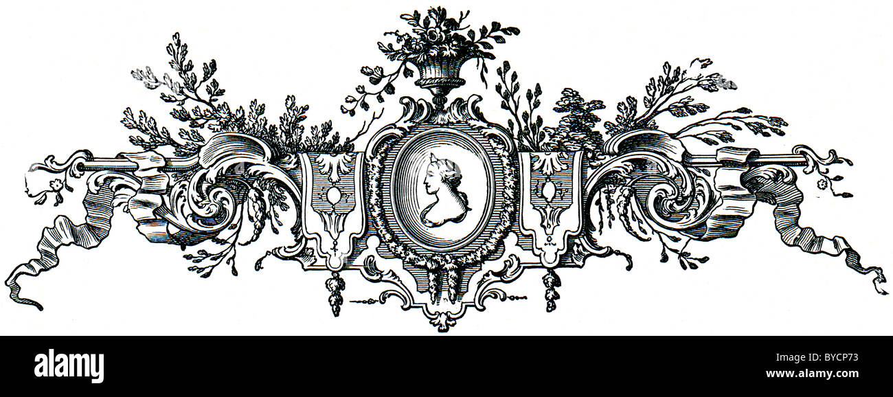 French Rococo vignette Stock Photo