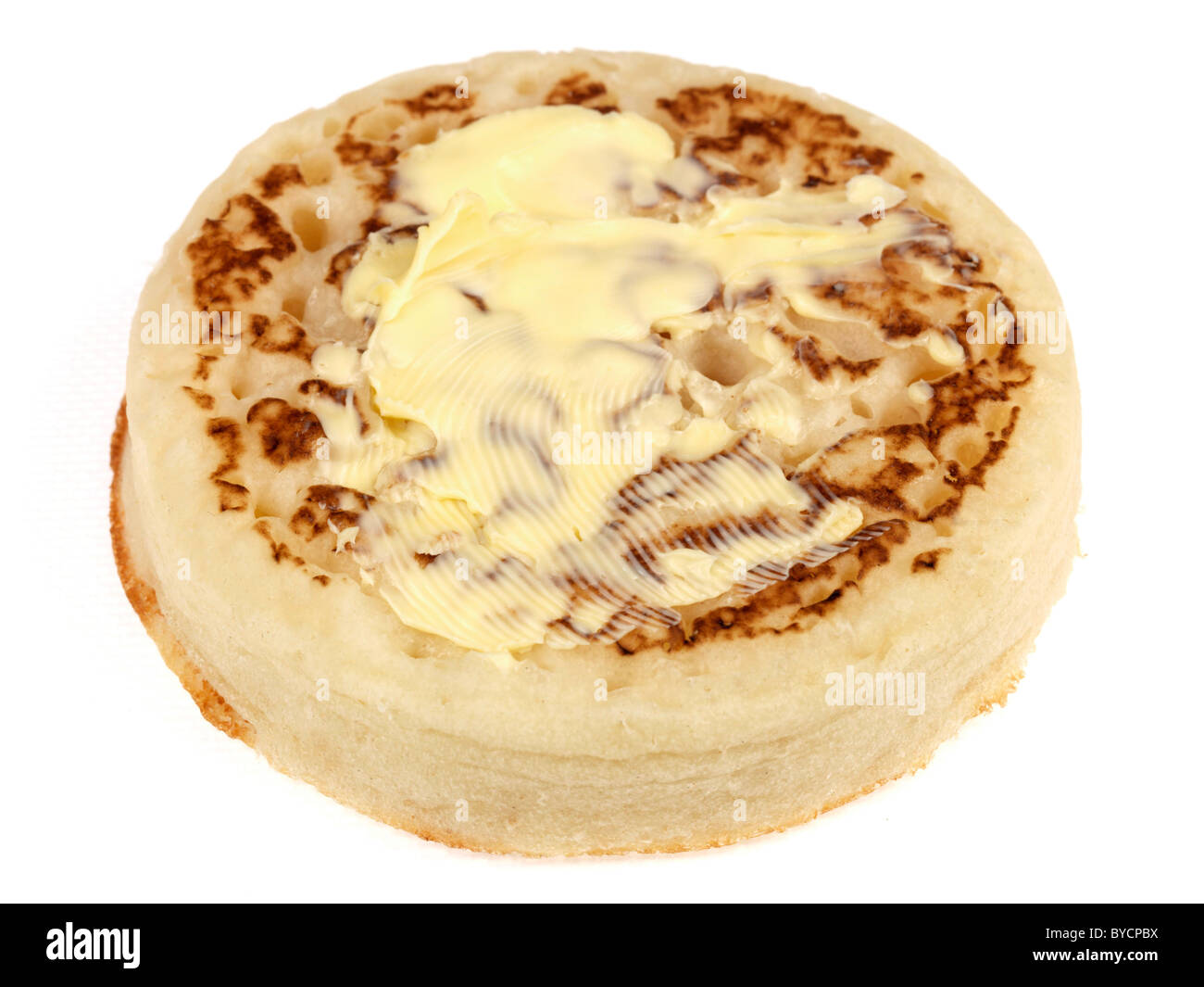 Buttered Crumpet Stock Photo