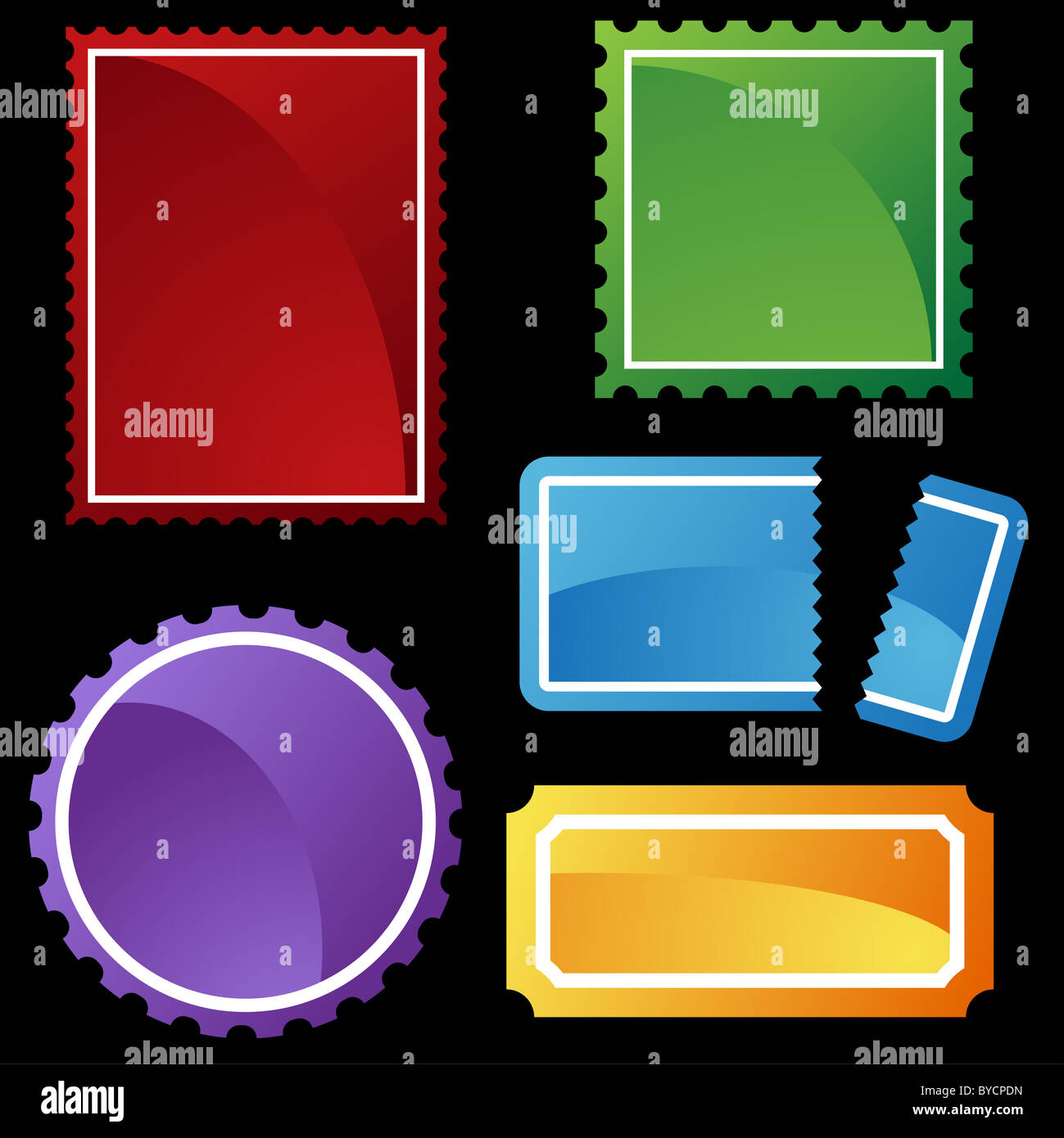 Set of multiple labels stamp / ticket style Stock Photo Alamy