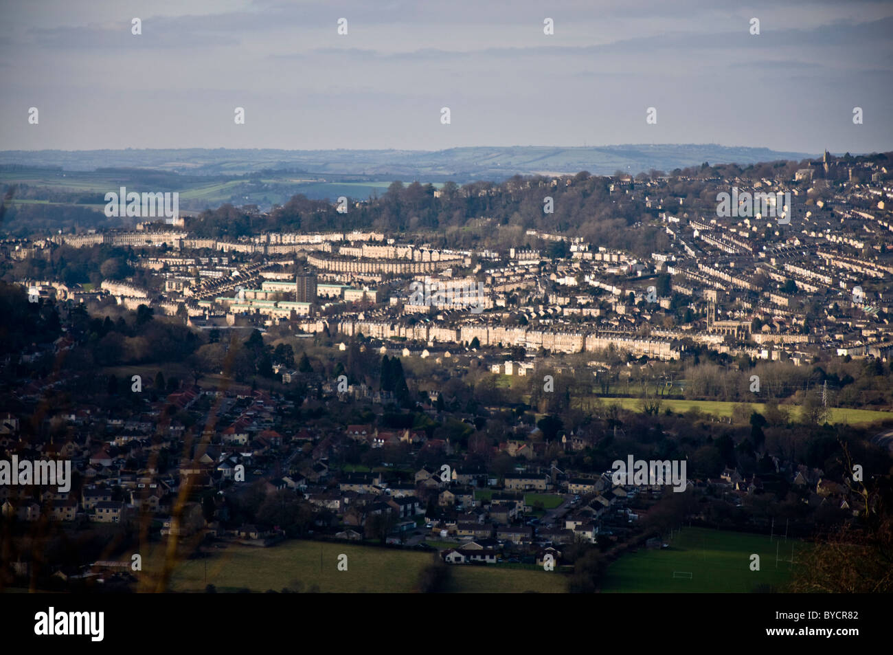 View of Larkhall and eastern Bath Stock Photo