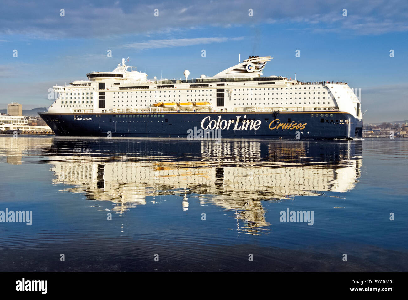 Color Line Car And Passenger Ferry Color Magic Turning In Oslo Harbour Norway En Route To Kiel In Germany Stock Photo Alamy