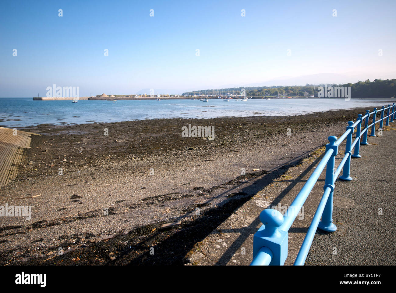 Bangor Gwynedd Wales UK Waterfront Menai Strait Beach Boats Storm