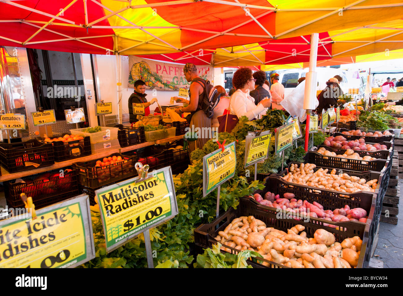 Fruit and vegetable market at the Greenmarket in Union Square, New York
